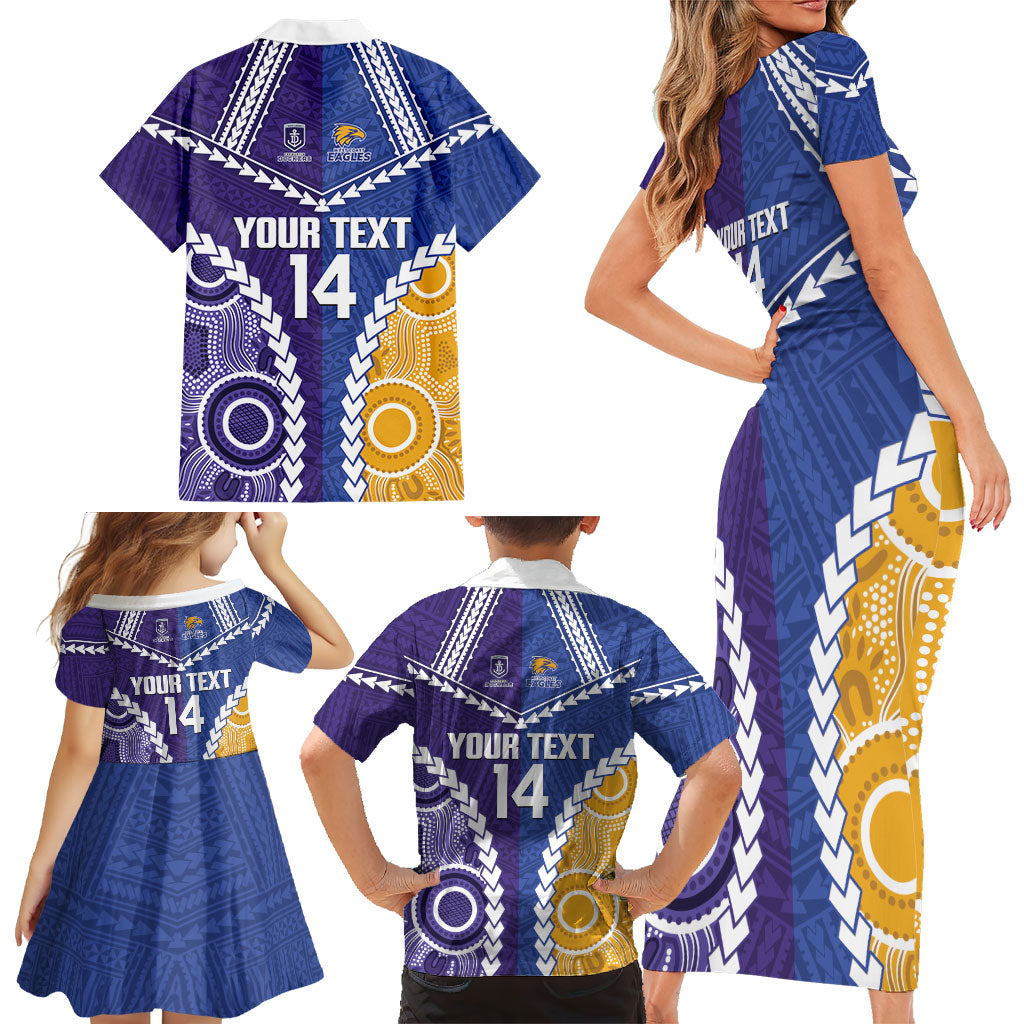 Custom Football Eagles and Dockers Family Matching Short Sleeve Bodycon Dress and Hawaiian Shirt 2026 Together Aboriginal Polynesian Pattern