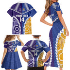 Custom Football Eagles and Dockers Family Matching Short Sleeve Bodycon Dress and Hawaiian Shirt 2026 Together Aboriginal Polynesian Pattern