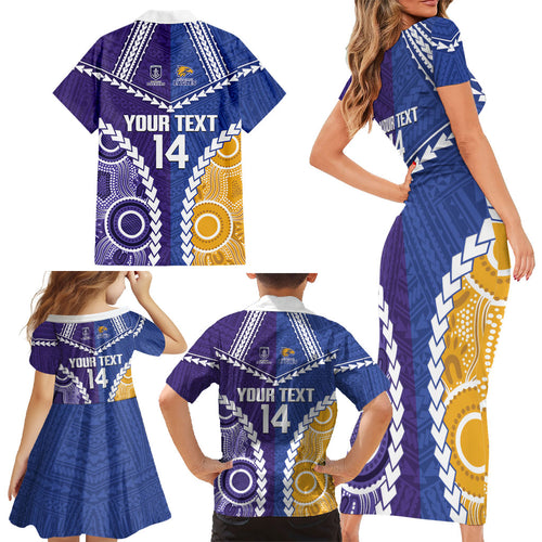 Custom Football Eagles and Dockers Family Matching Short Sleeve Bodycon Dress and Hawaiian Shirt 2026 Together Aboriginal Polynesian Pattern