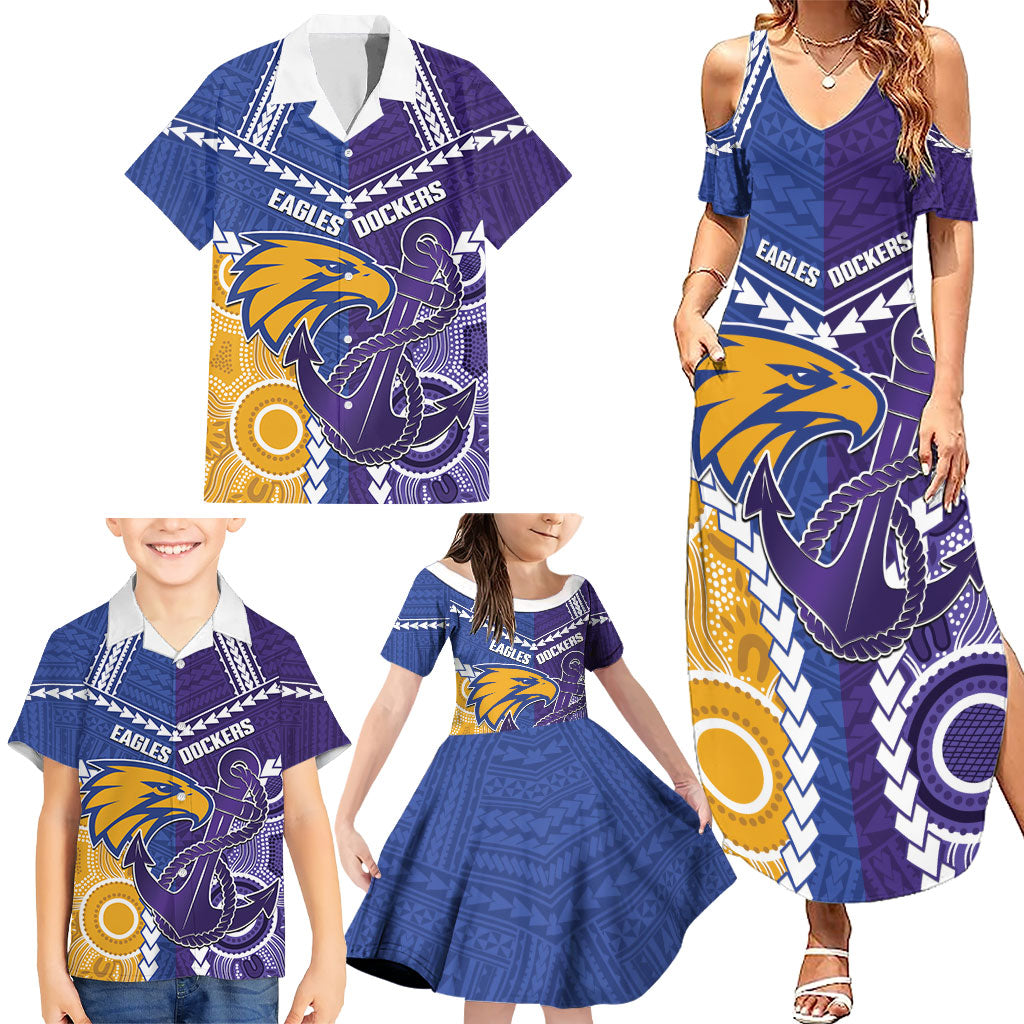 Custom Football Eagles and Dockers Family Matching Summer Maxi Dress and Hawaiian Shirt 2026 Together Aboriginal Polynesian Pattern