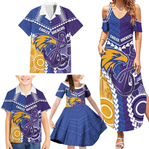 Custom Football Eagles and Dockers Family Matching Summer Maxi Dress and Hawaiian Shirt 2026 Together Aboriginal Polynesian Pattern