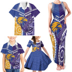 Custom Football Eagles and Dockers Family Matching Tank Maxi Dress and Hawaiian Shirt 2026 Together Aboriginal Polynesian Pattern