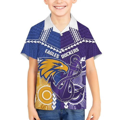 Custom Football Eagles and Dockers Family Matching Tank Maxi Dress and Hawaiian Shirt 2026 Together Aboriginal Polynesian Pattern
