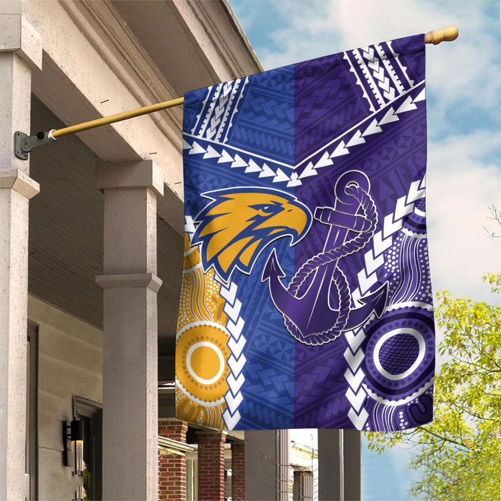 Football Eagles and Dockers Garden Flag 2026 Together Aboriginal Polynesian Pattern