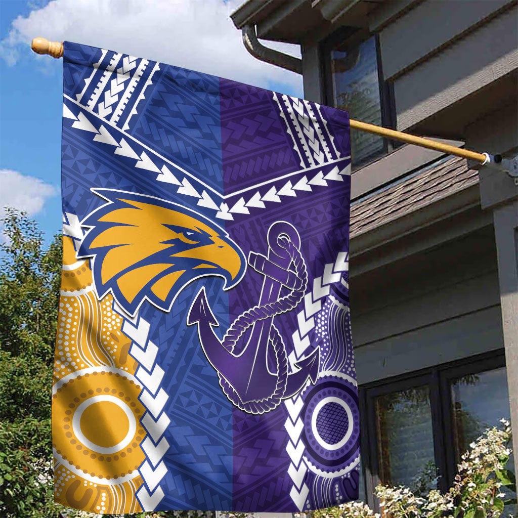 Football Eagles and Dockers Garden Flag 2026 Together Aboriginal Polynesian Pattern