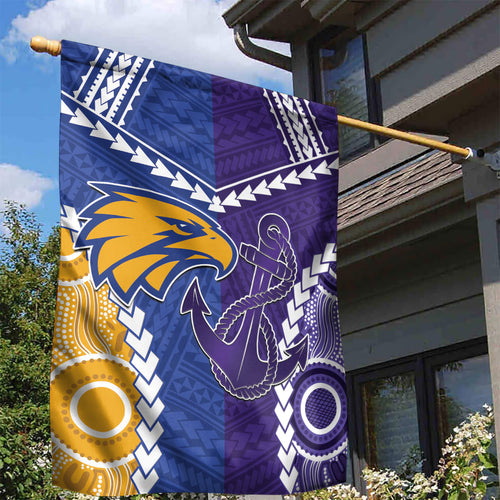 Football Eagles and Dockers Garden Flag 2026 Together Aboriginal Polynesian Pattern
