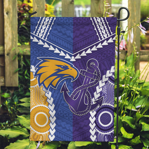 Football Eagles and Dockers Garden Flag 2026 Together Aboriginal Polynesian Pattern