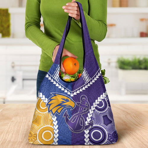 Football Eagles and Dockers Grocery Bag 2026 Together Aboriginal Polynesian Pattern