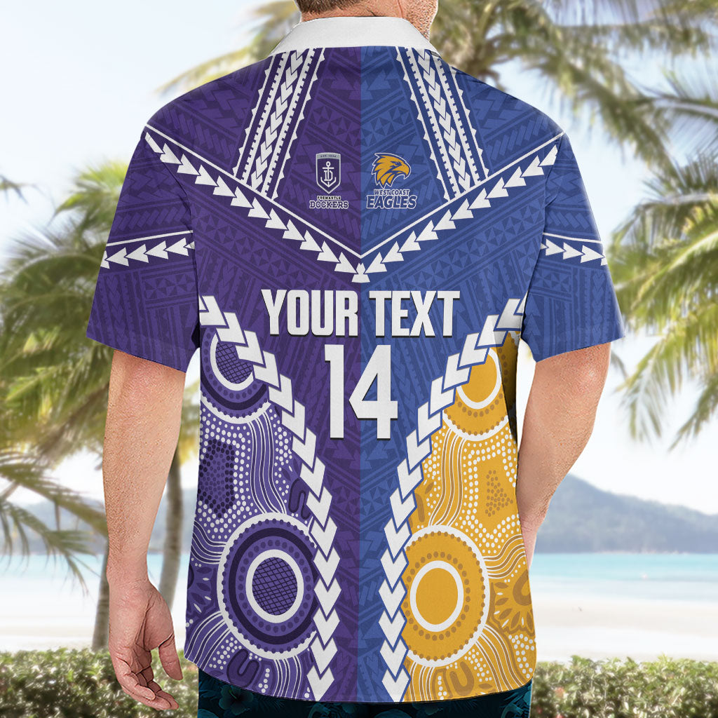 Custom Football Eagles and Dockers Hawaiian Shirt 2026 Together Aboriginal Polynesian Pattern