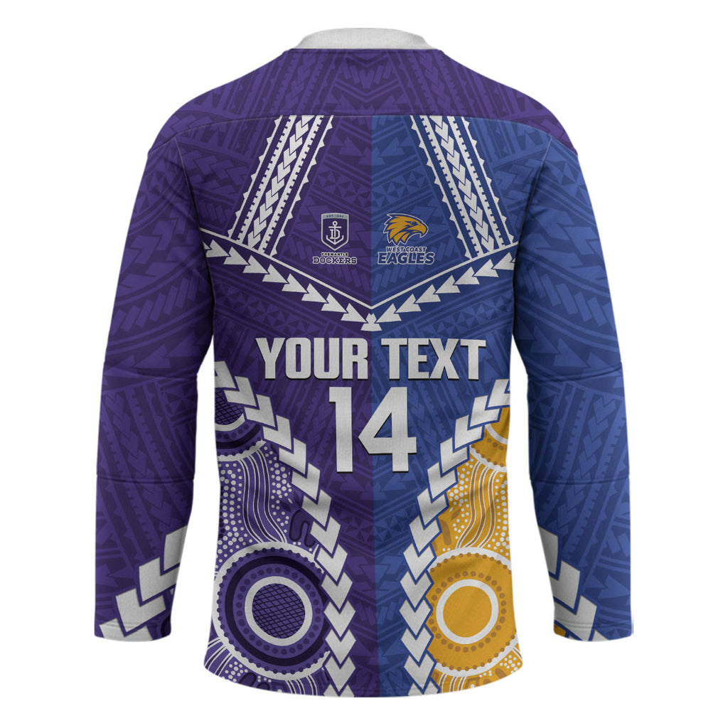 Custom Football Eagles and Dockers Hockey Jersey 2026 Together Aboriginal Polynesian Pattern