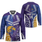 Custom Football Eagles and Dockers Hockey Jersey 2026 Together Aboriginal Polynesian Pattern
