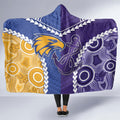 Football Eagles and Dockers Hooded Blanket 2026 Together Aboriginal Polynesian Pattern