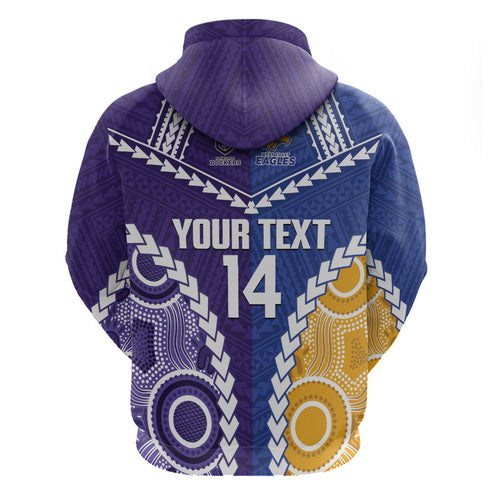 Custom Football Eagles and Dockers Hoodie 2026 Together Aboriginal Polynesian Pattern