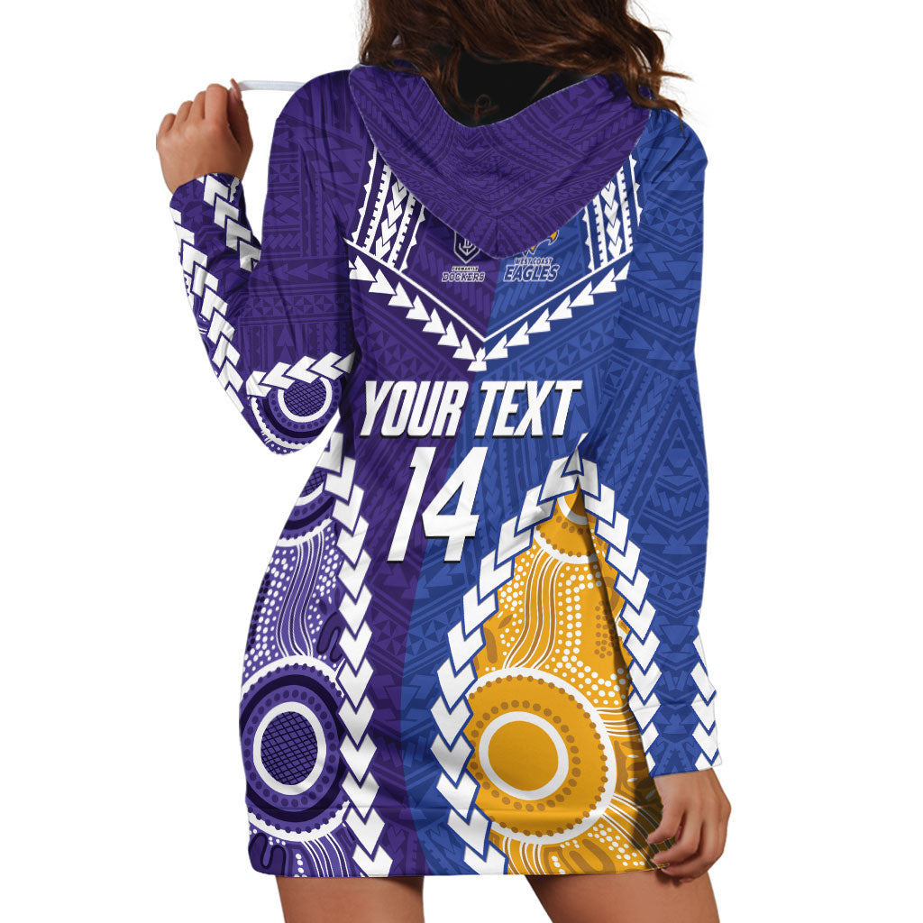 Custom Football Eagles and Dockers Hoodie Dress 2026 Together Aboriginal Polynesian Pattern