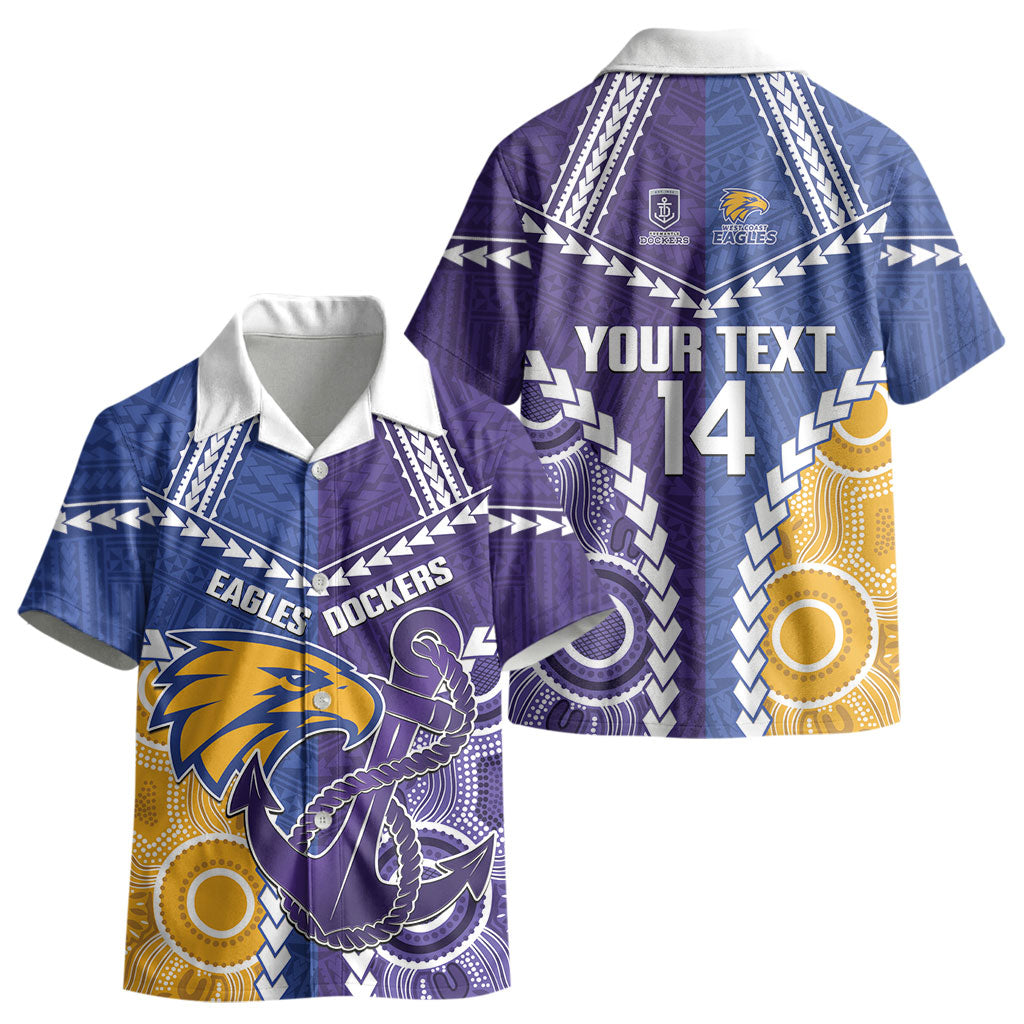 Custom Football Eagles and Dockers Kid Hawaiian Shirt 2026 Together Aboriginal Polynesian Pattern LT14