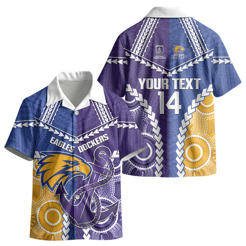 Custom Football Eagles and Dockers Kid Hawaiian Shirt 2026 Together Aboriginal Polynesian Pattern LT14