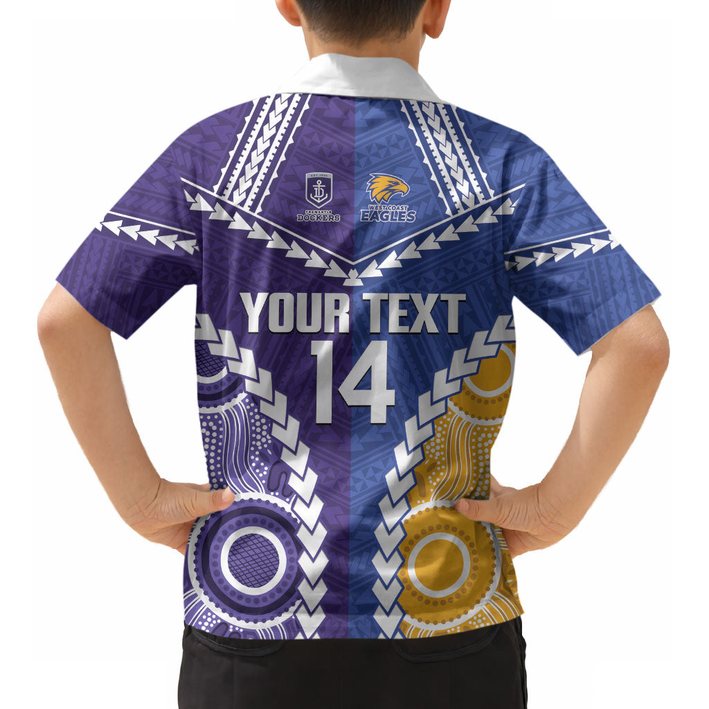 Custom Football Eagles and Dockers Kid Hawaiian Shirt 2026 Together Aboriginal Polynesian Pattern LT14