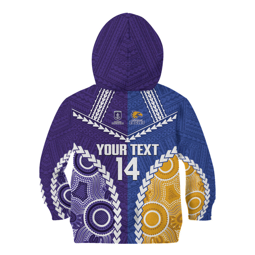 Custom Football Eagles and Dockers Kid Hoodie 2026 Together Aboriginal Polynesian Pattern