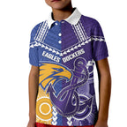 Custom Football Eagles and Dockers Kid Polo Shirt 2026 Together Aboriginal Polynesian Pattern