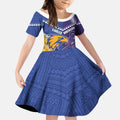 Custom Football Eagles and Dockers Kid Short Sleeve Dress 2026 Together Aboriginal Polynesian Pattern