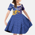 Custom Football Eagles and Dockers Kid Short Sleeve Dress 2026 Together Aboriginal Polynesian Pattern