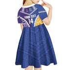 Custom Football Eagles and Dockers Kid Short Sleeve Dress 2026 Together Aboriginal Polynesian Pattern