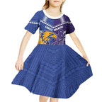 Custom Football Eagles and Dockers Kid Short Sleeve Dress 2026 Together Aboriginal Polynesian Pattern