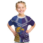 Custom Football Eagles and Dockers Kid T Shirt 2026 Together Aboriginal Polynesian Pattern