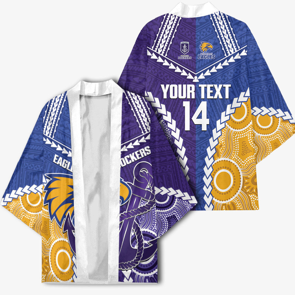 Custom Football Eagles and Dockers Kimono 2026 Together Aboriginal Polynesian Pattern