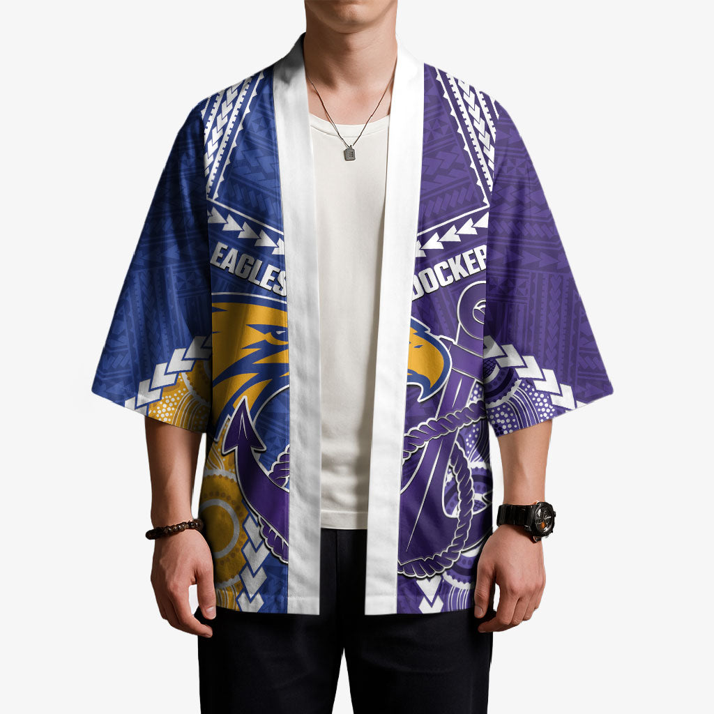Custom Football Eagles and Dockers Kimono 2026 Together Aboriginal Polynesian Pattern