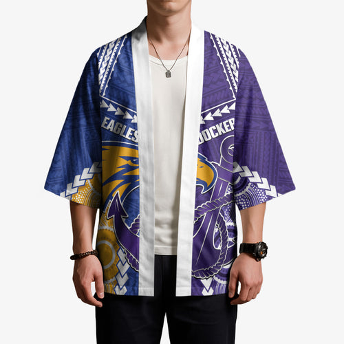 Custom Football Eagles and Dockers Kimono 2026 Together Aboriginal Polynesian Pattern