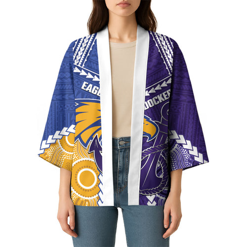Custom Football Eagles and Dockers Kimono 2026 Together Aboriginal Polynesian Pattern