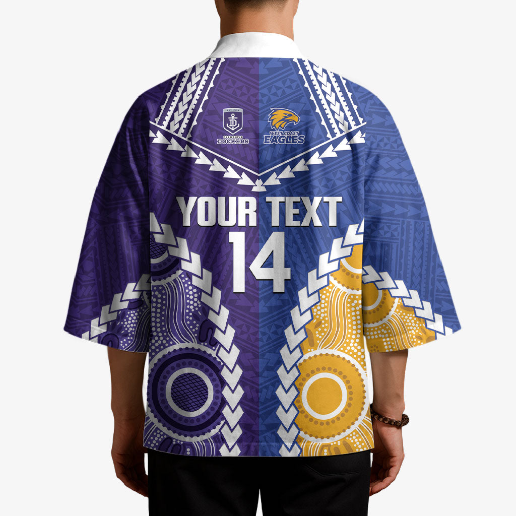 Custom Football Eagles and Dockers Kimono 2026 Together Aboriginal Polynesian Pattern