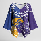 Custom Football Eagles and Dockers Kimono Sleeve Blouse 2026 Together Aboriginal Polynesian Pattern