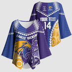 Custom Football Eagles and Dockers Kimono Sleeve Blouse 2026 Together Aboriginal Polynesian Pattern