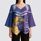 Custom Football Eagles and Dockers Kimono Sleeve Blouse 2026 Together Aboriginal Polynesian Pattern