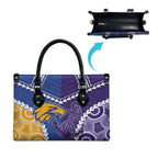 Football Eagles and Dockers Leather Bag 2026 Together Aboriginal Polynesian Pattern