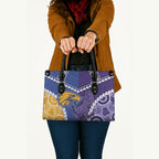 Football Eagles and Dockers Leather Bag 2026 Together Aboriginal Polynesian Pattern