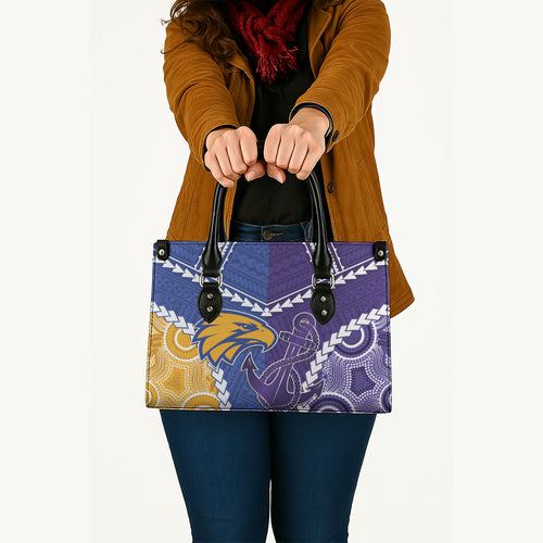 Football Eagles and Dockers Leather Bag 2026 Together Aboriginal Polynesian Pattern