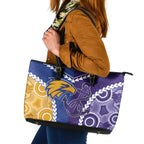 Football Eagles and Dockers Leather Tote Bag 2026 Together Aboriginal Polynesian Pattern