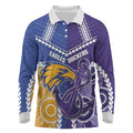 Custom Football Eagles and Dockers Long Sleeve Polo Shirt 2026 Together Aboriginal Polynesian Pattern