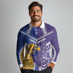 Custom Football Eagles and Dockers Long Sleeve Polo Shirt 2026 Together Aboriginal Polynesian Pattern