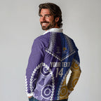 Custom Football Eagles and Dockers Long Sleeve Polo Shirt 2026 Together Aboriginal Polynesian Pattern