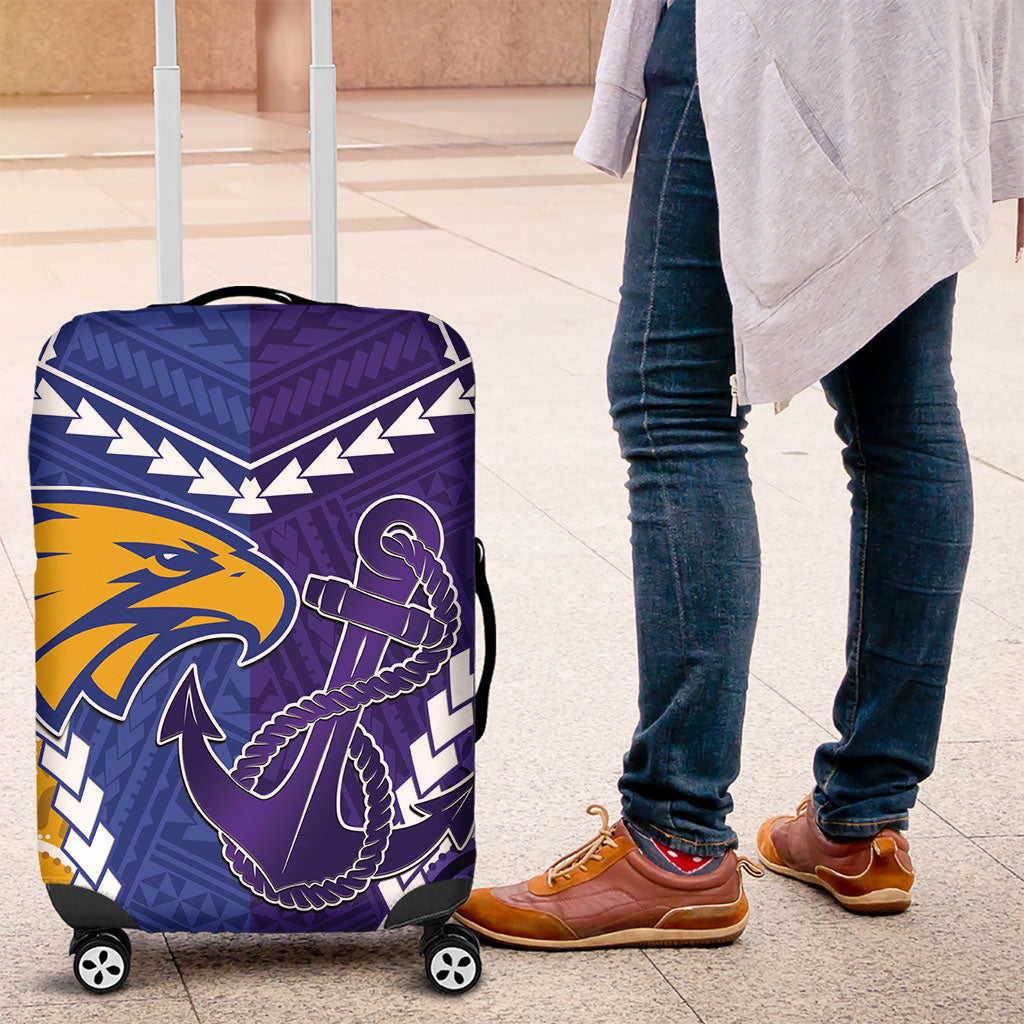 Football Eagles and Dockers Luggage Cover 2026 Together Aboriginal Polynesian Pattern