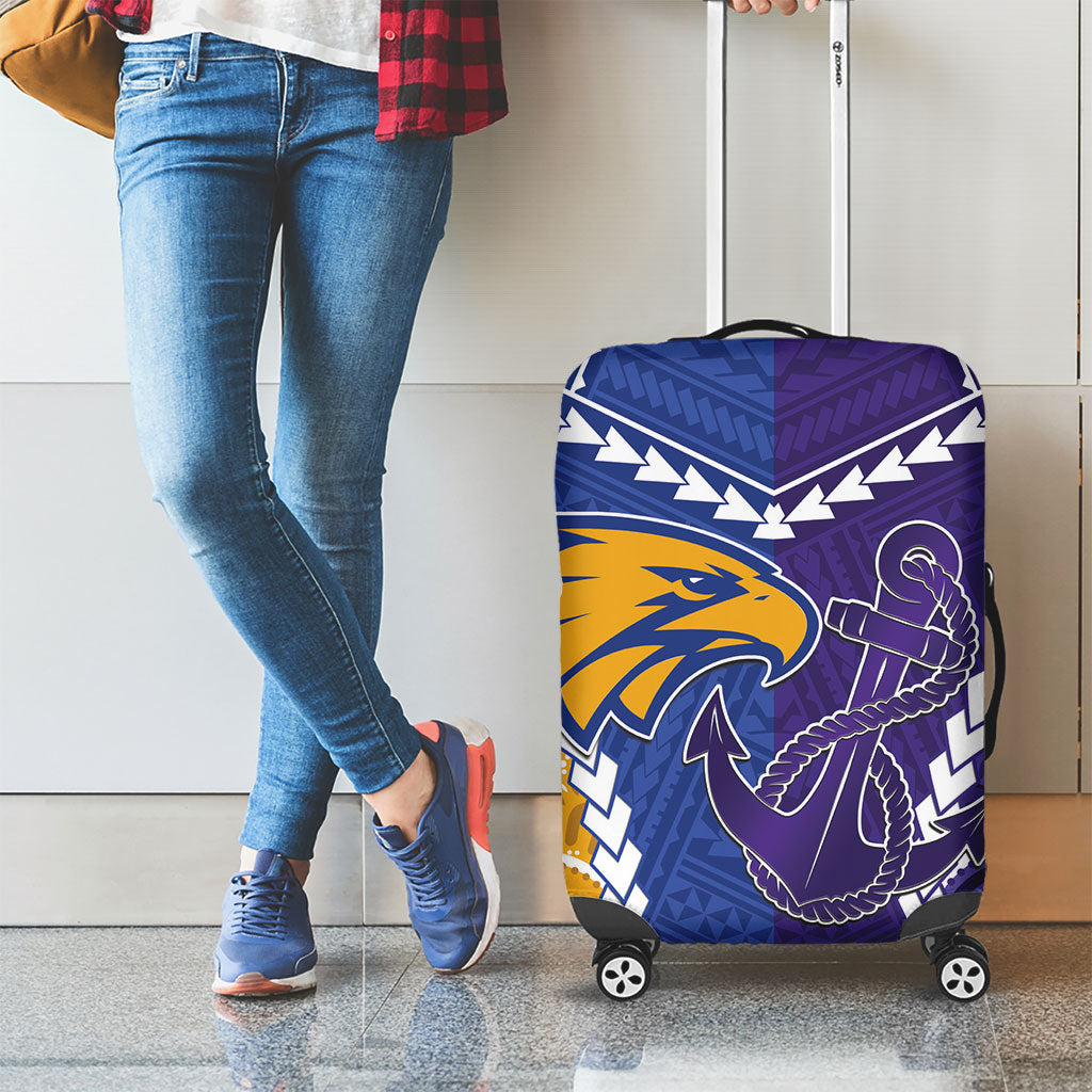 Football Eagles and Dockers Luggage Cover 2026 Together Aboriginal Polynesian Pattern