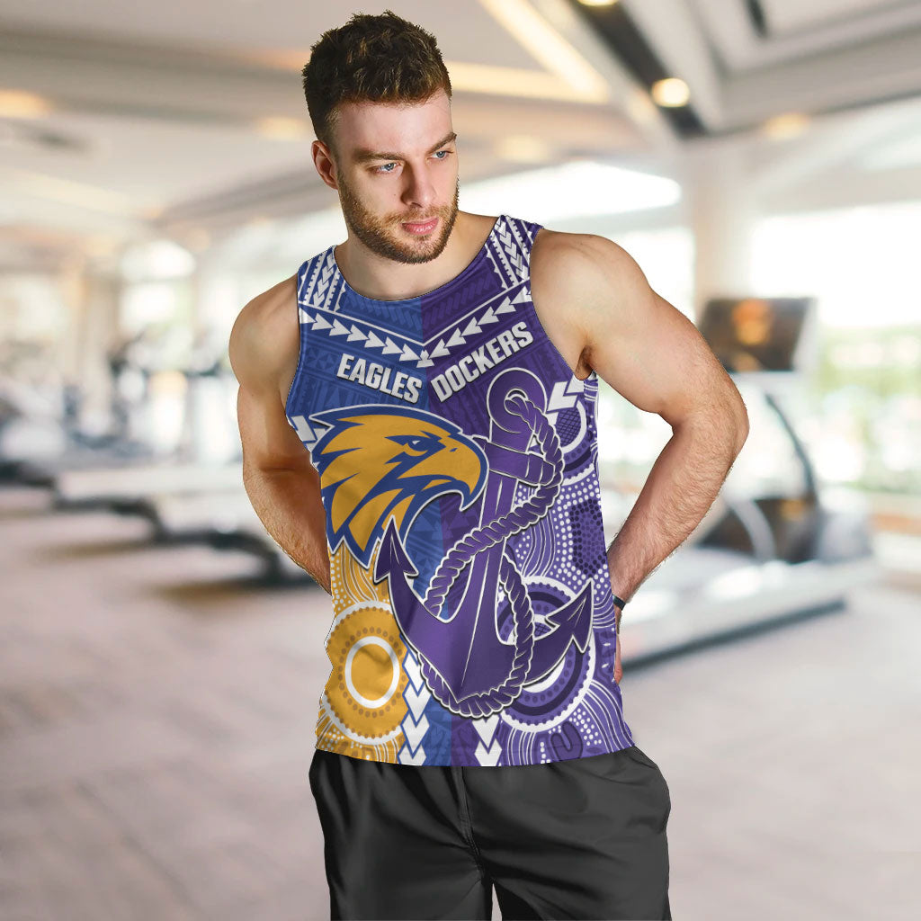 Custom Football Eagles and Dockers Men Tank Top 2026 Together Aboriginal Polynesian Pattern