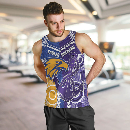 Custom Football Eagles and Dockers Men Tank Top 2026 Together Aboriginal Polynesian Pattern