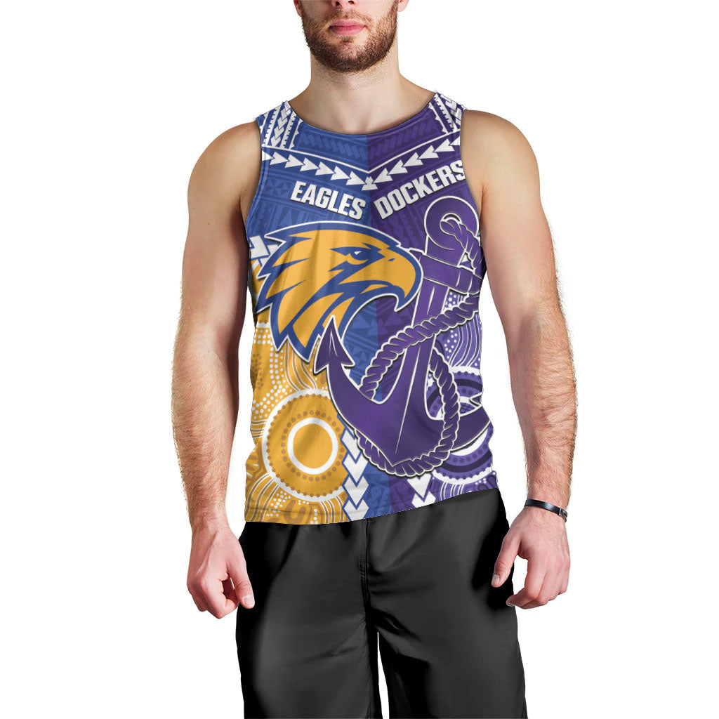 Custom Football Eagles and Dockers Men Tank Top 2026 Together Aboriginal Polynesian Pattern