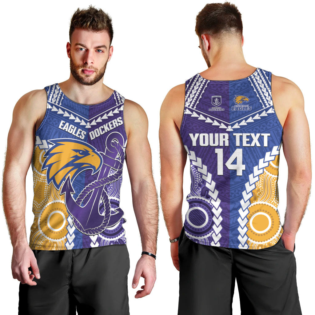 Custom Football Eagles and Dockers Men Tank Top 2026 Together Aboriginal Polynesian Pattern