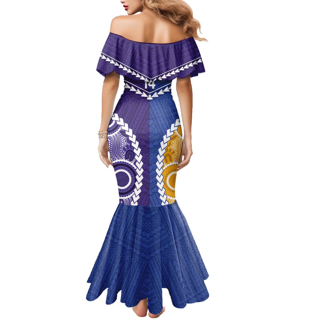 Custom Football Eagles and Dockers Mermaid Dress 2026 Together Aboriginal Polynesian Pattern
